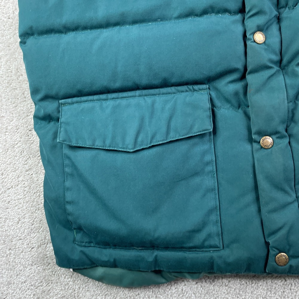 Vintage Cabelas Vest Mens XL Green Puffer Goose Down Full Zip Hunting Gorpcore - Picture 4 of 12